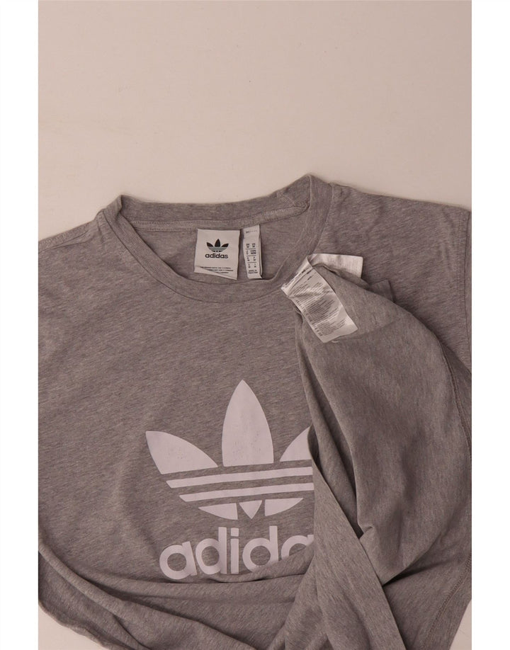 Ανδρικό γραφικό μπλουζάκι ADIDAS Top Medium Grey Cotton