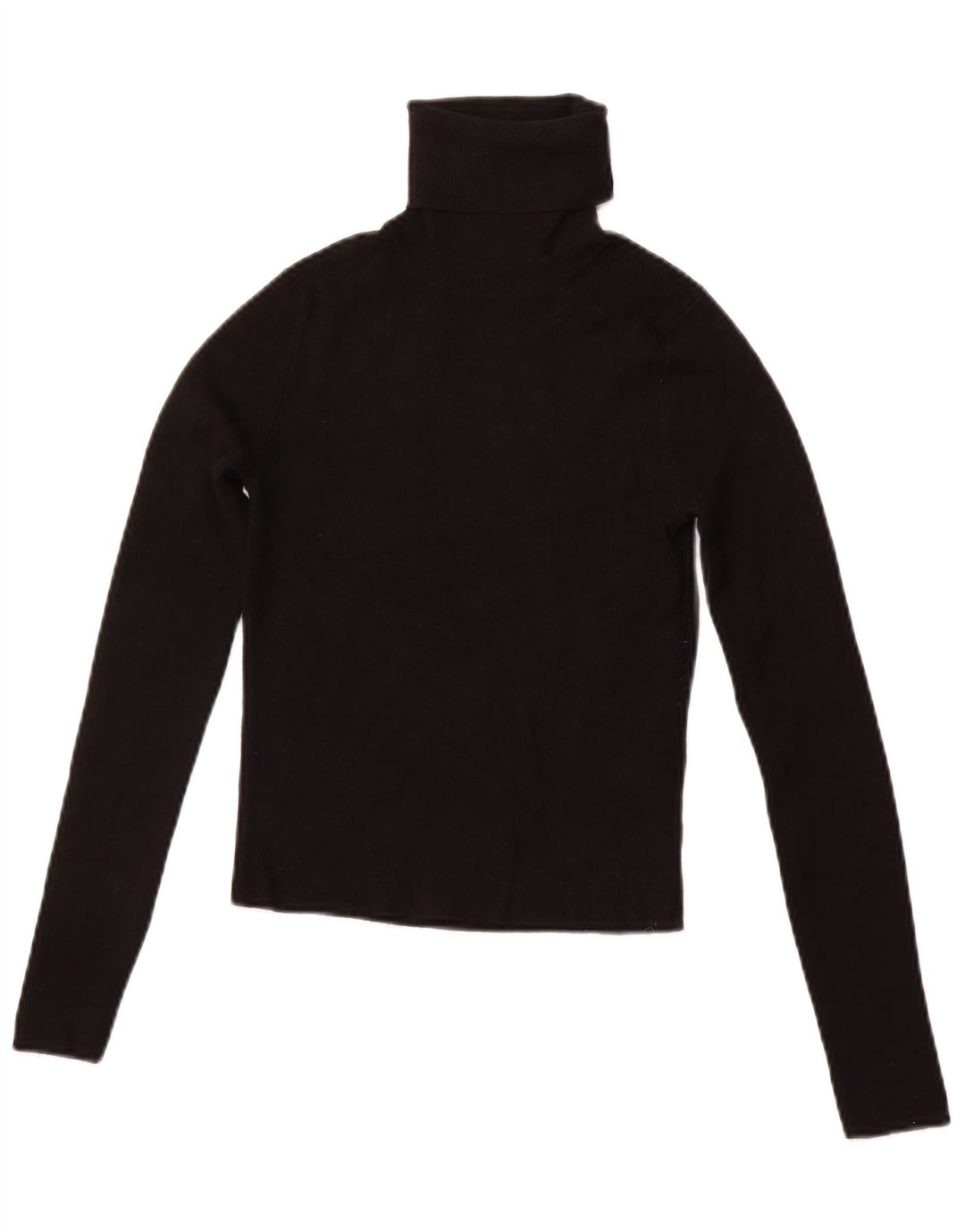 Γυναικείο πουλόβερ ZARA Crop Roll Neck Jumper UK 12 Medium Black Viscose