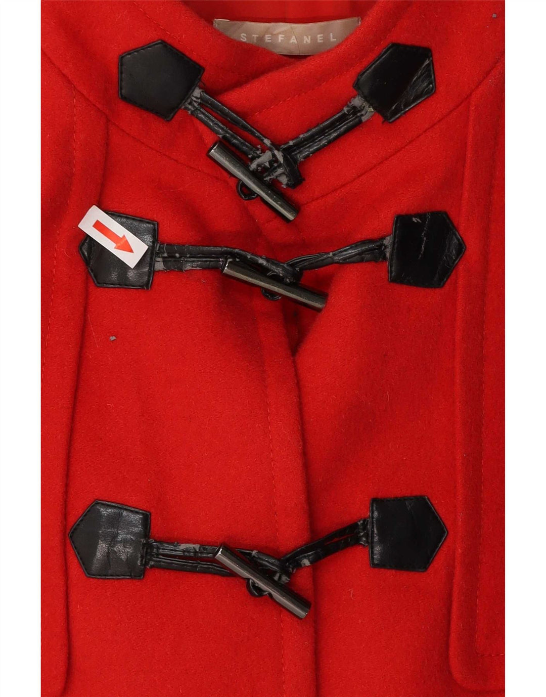 Stefanel Γυναικείο μπουφάν Duffle με κουκούλα IT 48 XL Red Virgin Wool