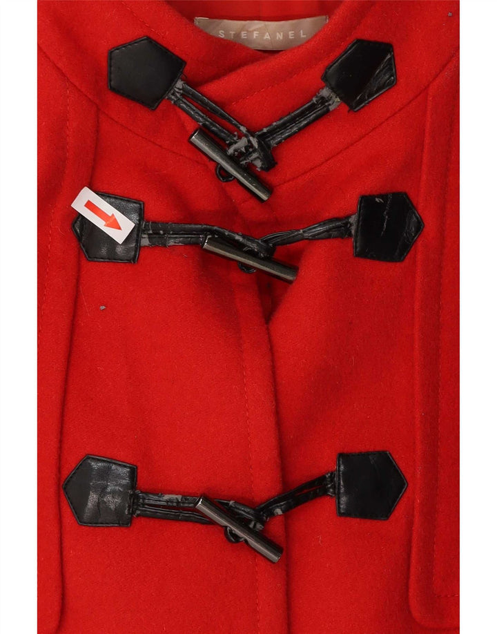 Stefanel Γυναικείο μπουφάν Duffle με κουκούλα IT 48 XL Red Virgin Wool