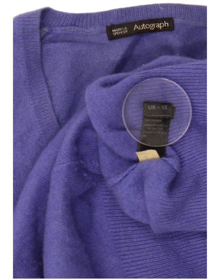 Marks & Spencer Γυναικείο πουλόβερ αυτόγραφο με V λαιμόκοψη UK 12 Medium Purple