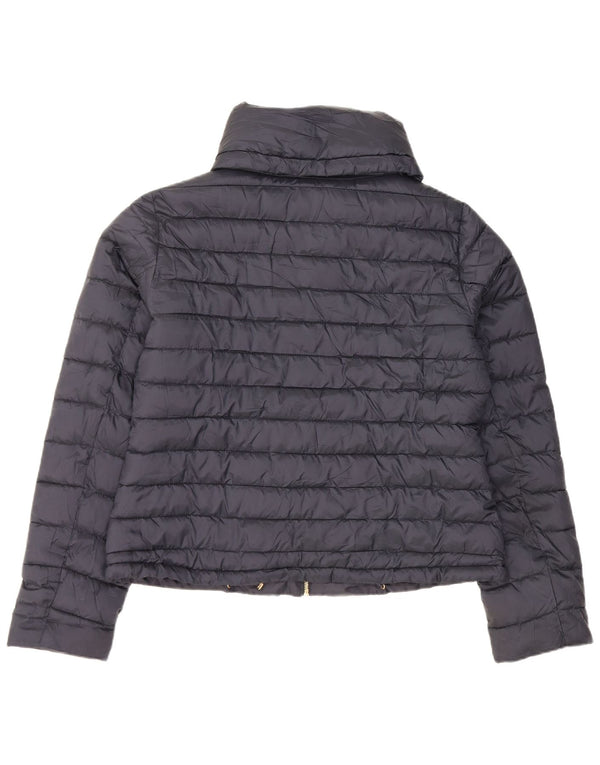 Zara γυναικείο μπουφάν με κουκούλα UK 20 2XL Navy Blue Polyester