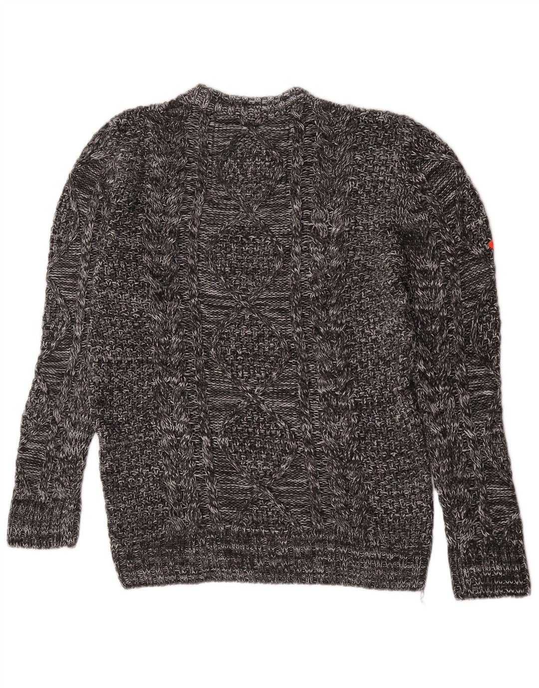 Superdry Ανδρικό πουλόβερ με λαιμόκοψη με μεσαίο γκρι ακρυλικό χειμωνιάτικο