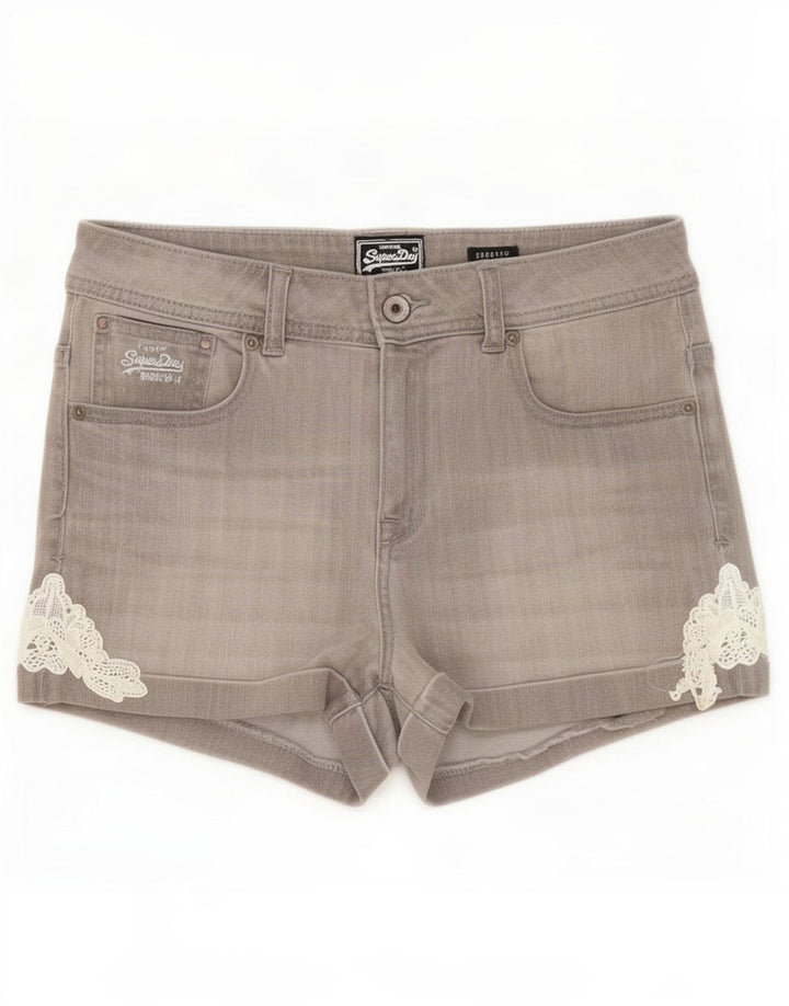 Γυναικείο τζιν σορτς Superdry Medium W30 Γκρι βαμβακερό