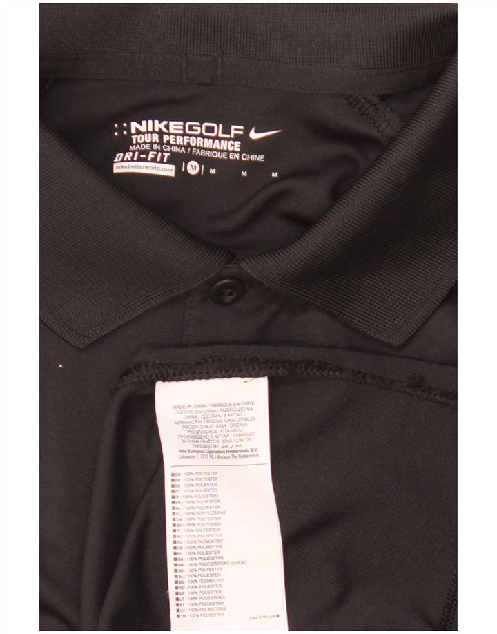 Ανδρικό πουκάμισο Nike με γραφικό πόλο Dri Fit, μεσαίο μαύρο πολυεστέρα