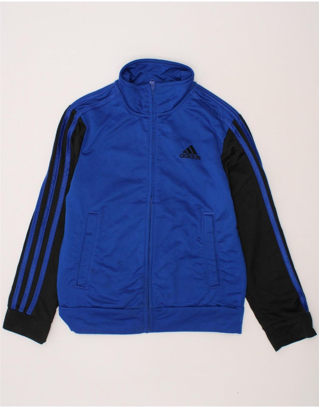ADIDAS Boys Tracksuit Top Jacket 7-8 Years Small Blue Colourblock Vintage Adidas and Second-Hand Adidas from Messina Hembry 