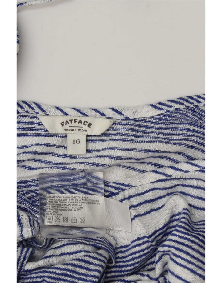 Γυναικεία μπλούζα Fat Face Top UK 16 Large μπλε ριγέ λινό