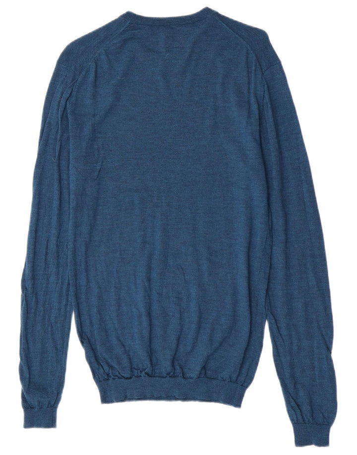 Jack Wills Ανδρικό πουλόβερ με λαιμόκοψη με μεσαίο μπλε μερινό
