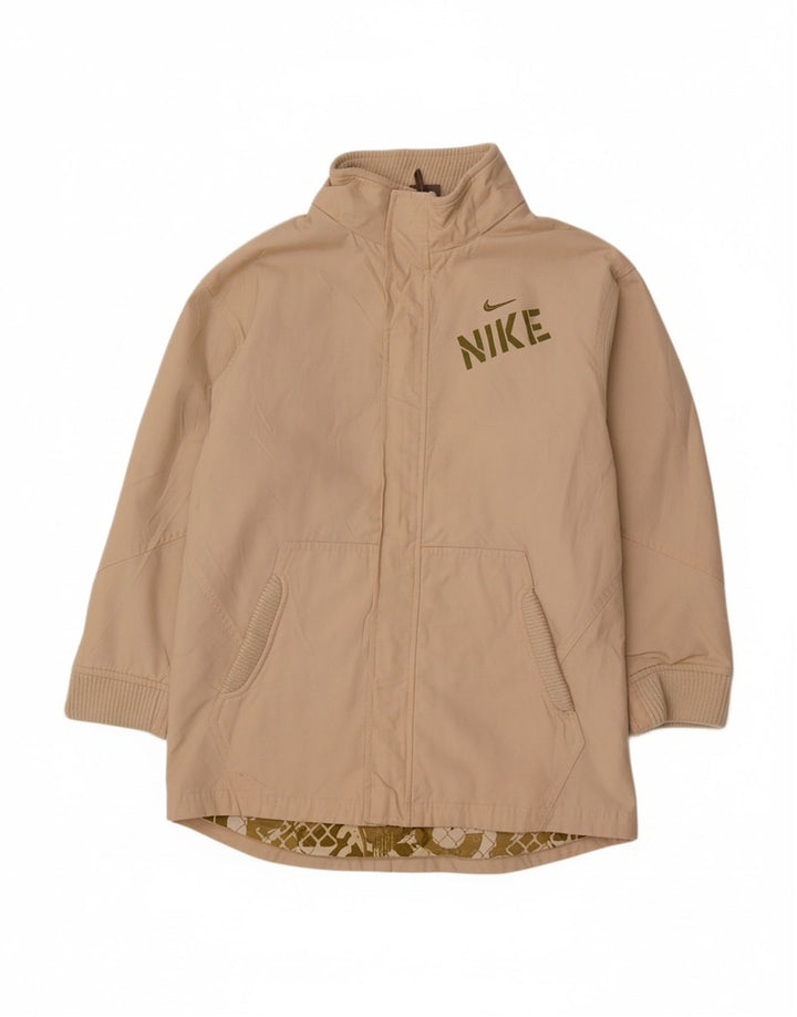 NIKE Boys Swoosh Graphic Windbreaker Jacket 10-11 Years Medium Beige