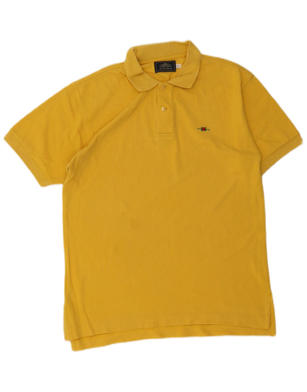 Charro Mens Polo Shirt Large Yellow Cotton