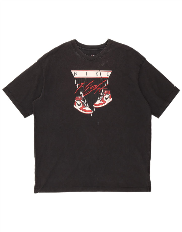 JORDAN Ανδρικό γραφικό T-Shirt Top XL Μαύρο βαμβακερό