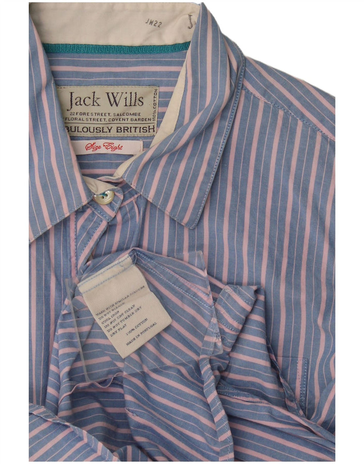 Jack Wills Γυναικείο πουκάμισο UK 8 Small Blue ριγέ βαμβακερό