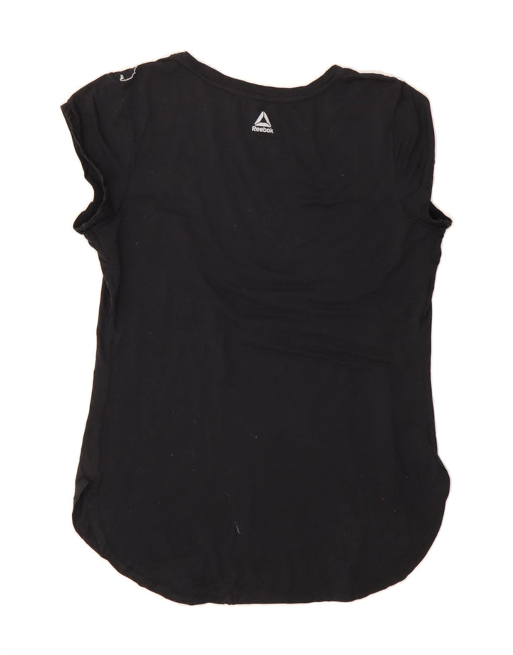 REEBOK Womens Graphic Vest Top UK 14 Medium Black Vintage Reebok and Second-Hand Reebok from Messina Hembry 