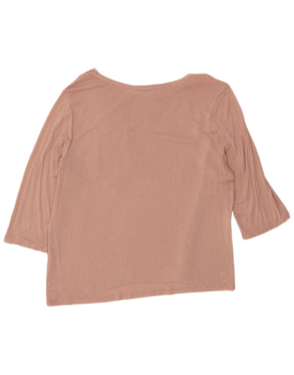 Zara Γυναικεία μπλούζα με 3/4 μανίκια Τοπ UK 16 Large Pink