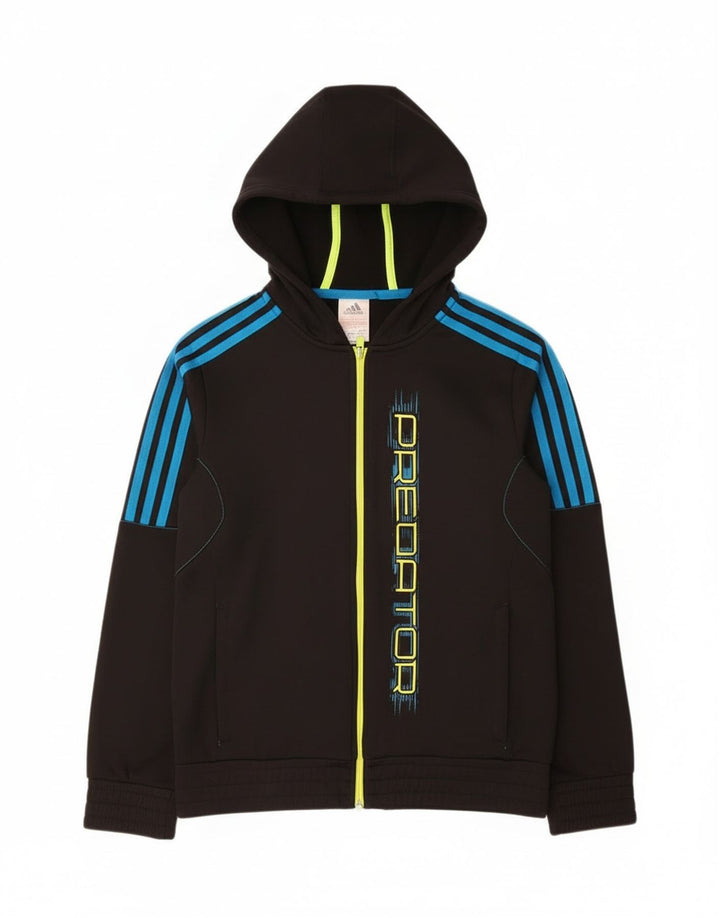 Adidas Boys Predator Graphic Zip Hoodie πουλόβερ 13-14 ετών μαύρο πολυεστέρα