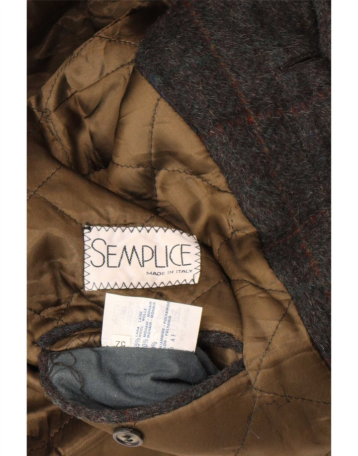 Ανδρικό παλτό Vintage IT 52 XL Grey Check Wool