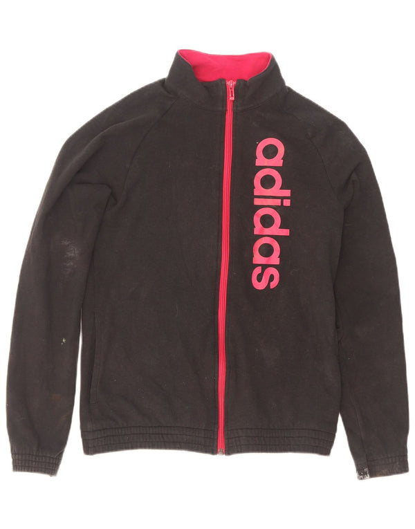 Adidas Γυναικεία φόρμα φόρμας γραφικά Top Jacket UK 6 XS Μαύρο