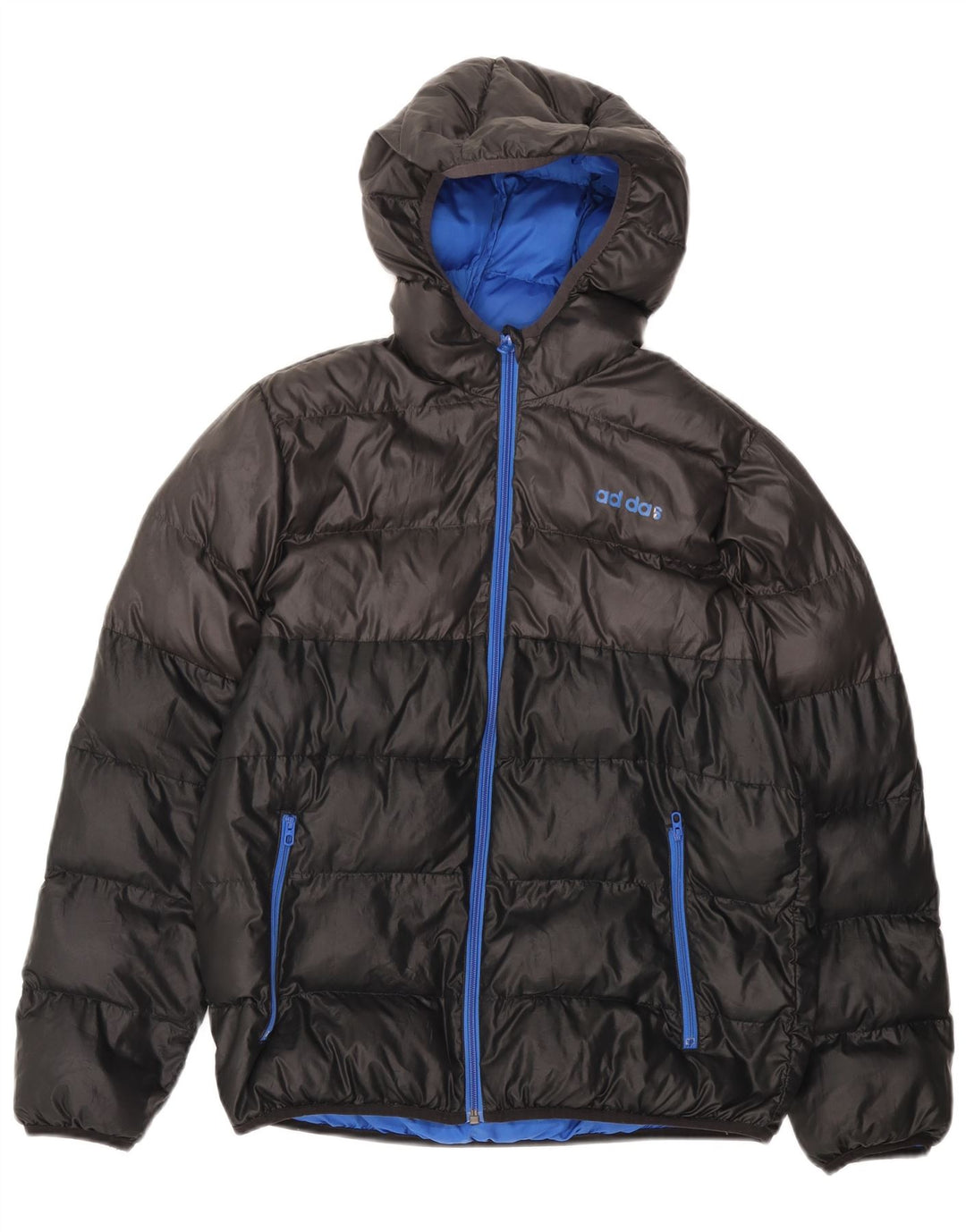 Μπουφάν ADIDAS για αγόρια με κουκούλα με επένδυση 13-14 ετών Μαύρο πολυεστέρας
