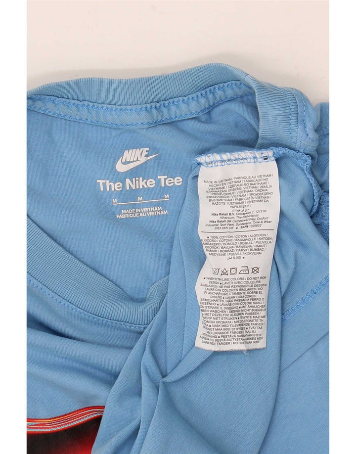 Ανδρικό γραφικό μπλουζάκι Nike, μεσαίο μπλε βαμβακερό