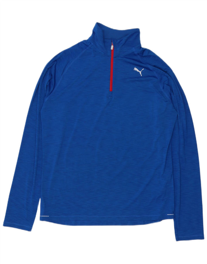 Puma Ανδρική μπλούζα με φερμουάρ με μακρυμάνικο μεγάλο μπλε πολυεστέρα