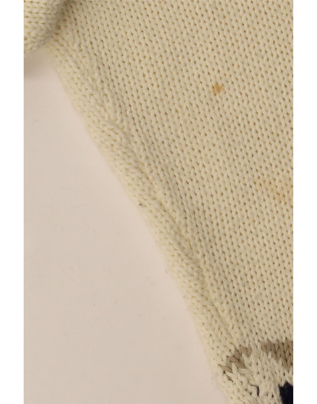 VINTAGE Γυναικείο πουλόβερ με ζακέτα UK 10 Small Off White γεωμετρικό