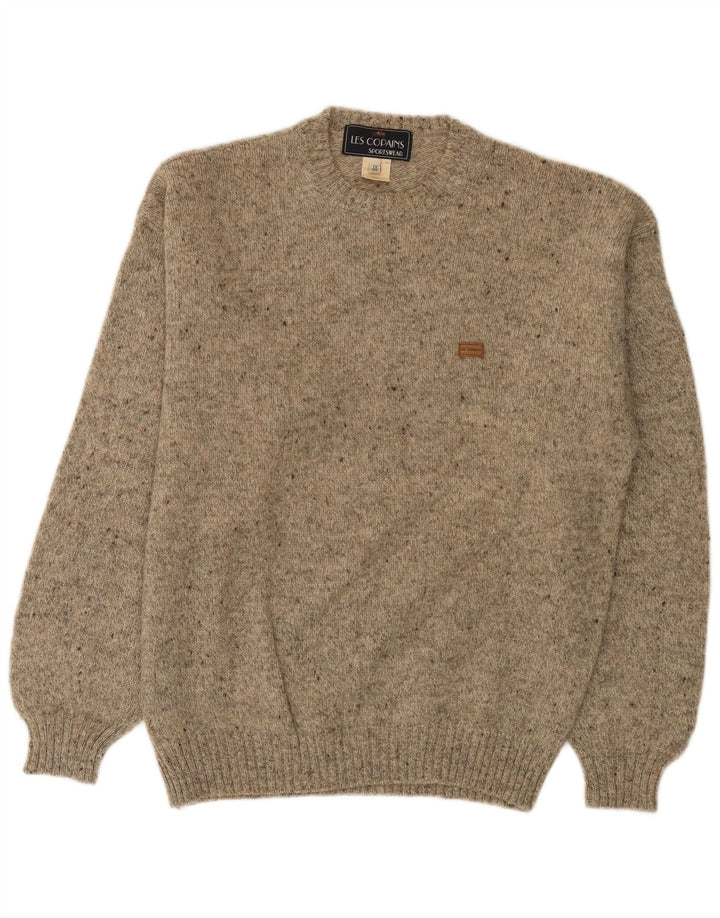Les Copains Ανδρικό πουλόβερ με λαιμόκοψη IT 50 μεσαίου γκρι μαλλί