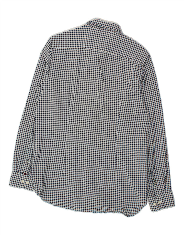 TOMMY HILFIGER Mens Slim Fit Shirt Medium Black Gingham Cotton Vintage Tommy Hilfiger and Second-Hand Tommy Hilfiger from Messina Hembry 