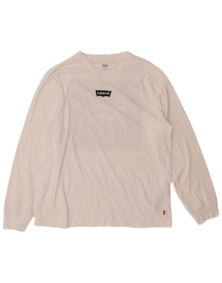 LEVI'S Ανδρικό Χαλαρό Γραφικό Μπλουζάκι Μακρυμάνικο Μεσαίο Λευκό Βαμβακερό