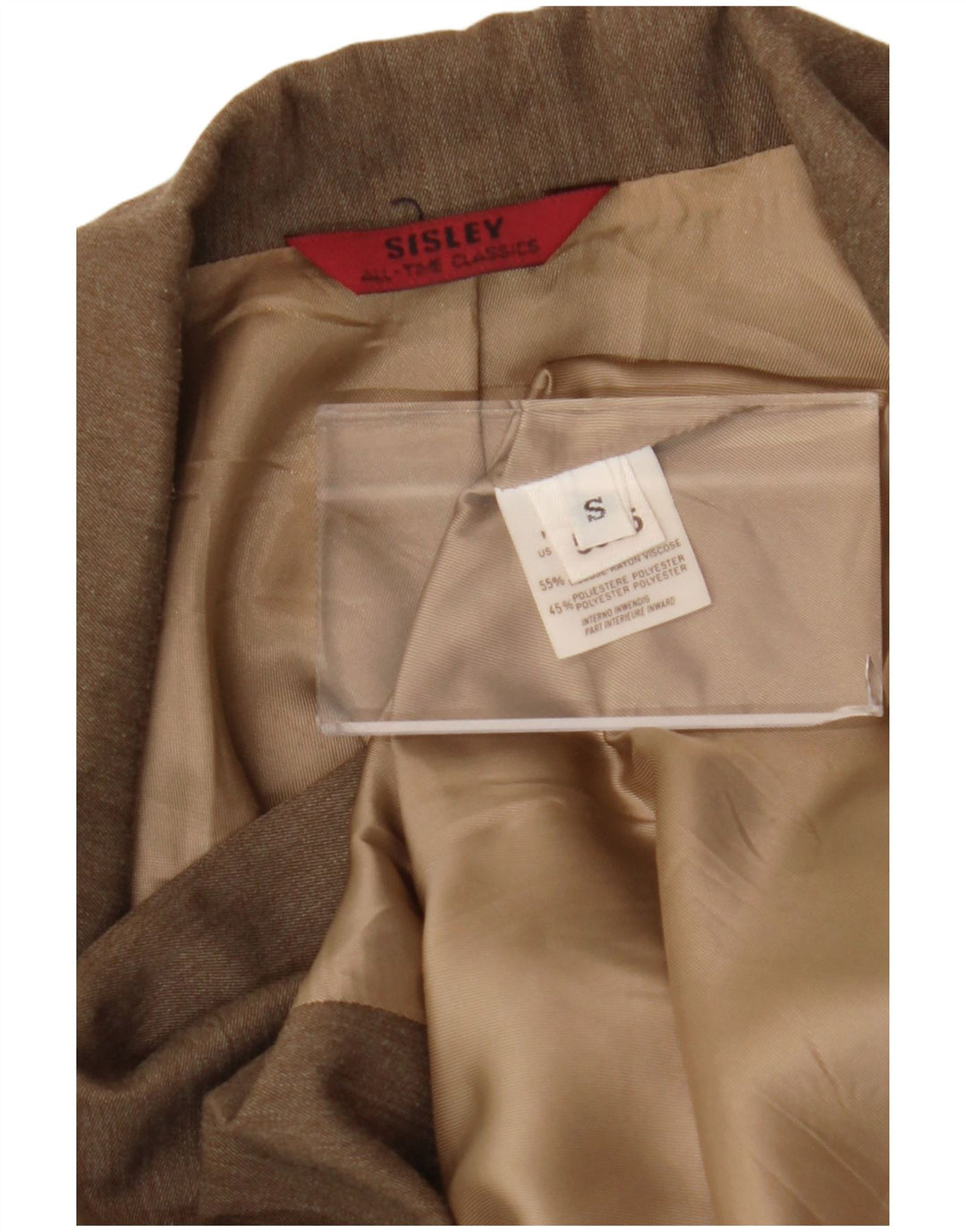 Sisley Γυναικείο μπουφάν blazer UK 10 μικρών κουμπιών βισκόζη