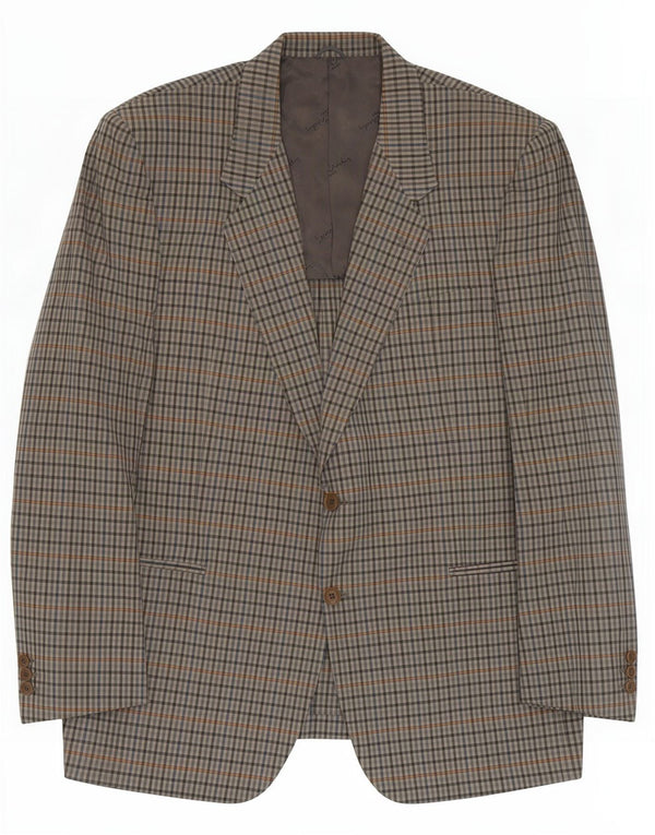 Pierre Cardin Ανδρικό σακάκι με 2 κουμπιά UK 40 Large Grey Check Cotton