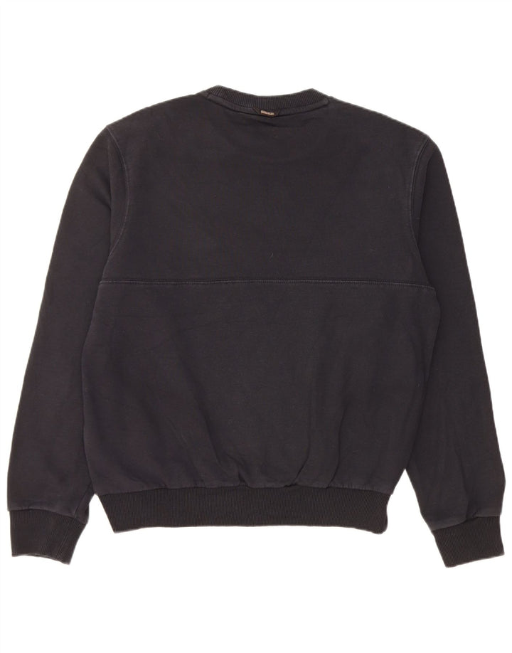 Ανδρικό γραφικό φούτερ Napapijri Jumper μεγάλο μαύρο βαμβακερό