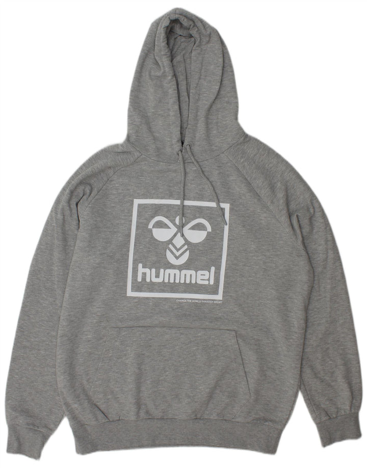 Ανδρικά γραφικά κουκούλα Hummel, XL, πολυεστέρας με γκρι φλύκταινες