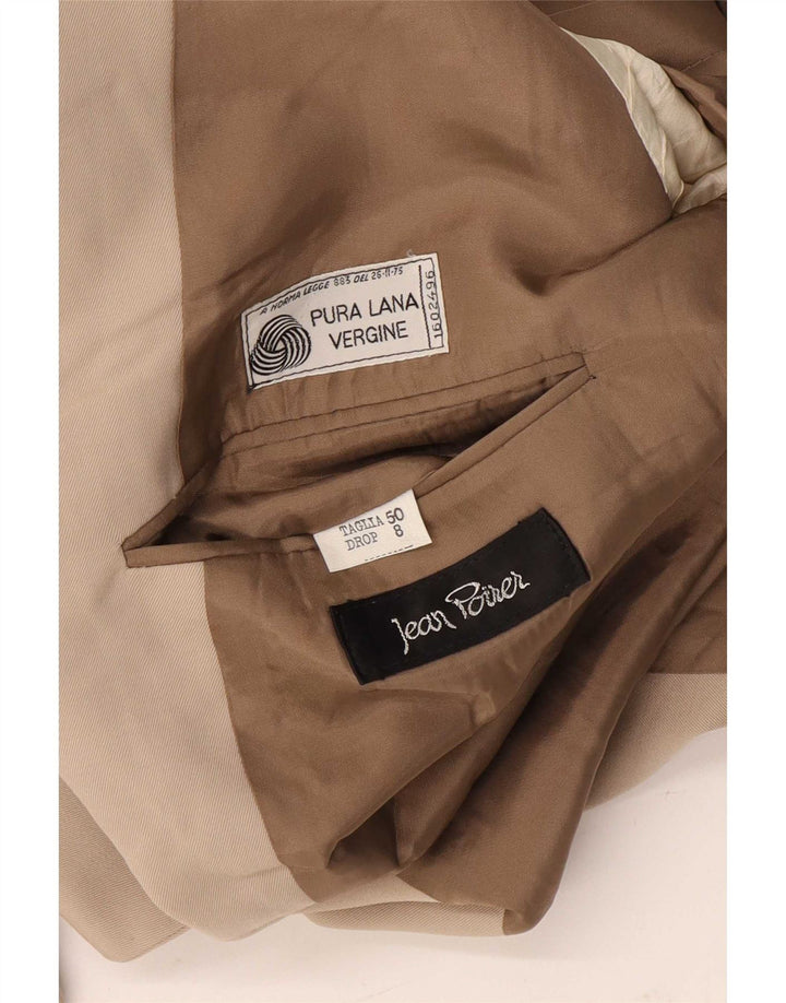 Vintage ανδρικό σακάκι blazer διπλό στήθος IT 50 μεγάλο μπεζ παρθένο μαλλί