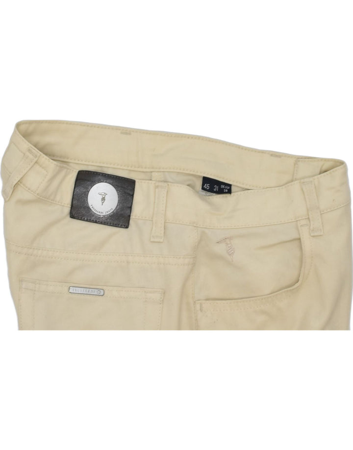 TRUSSARDI Womens Bootcut Casual Trousers W28 L27 Beige Polyester | Vintage | Thrift | Second-Hand | Used Clothing | Messina Hembry 