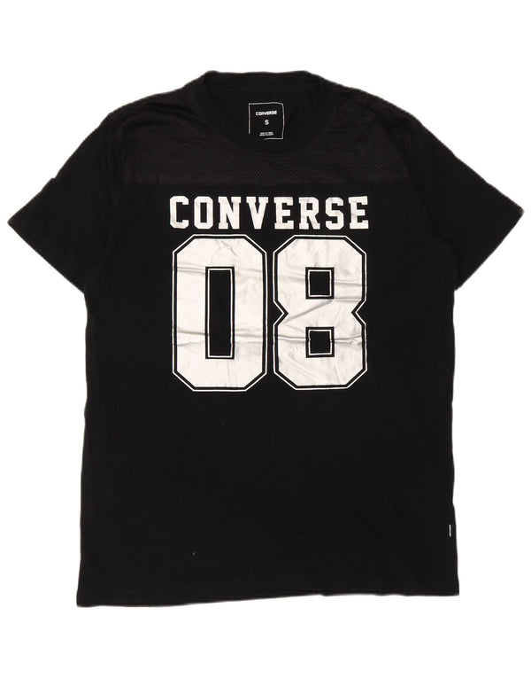 Ανδρικό γραφικό μπλουζάκι Converse Top Μικρό μαύρο βαμβακερό