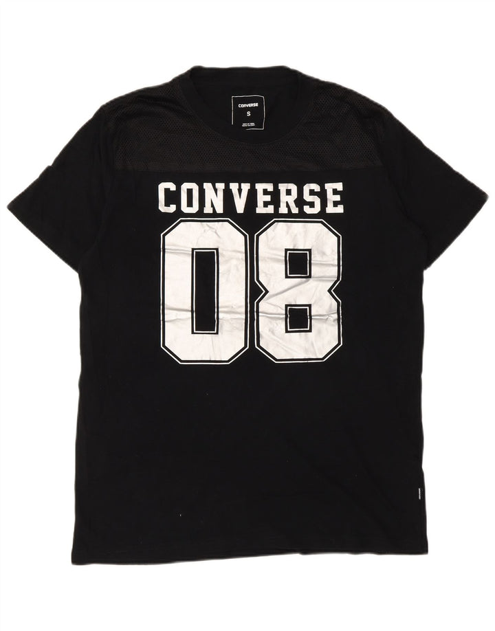 Ανδρικό γραφικό μπλουζάκι Converse Top Μικρό μαύρο βαμβακερό