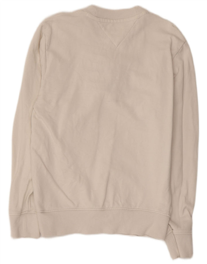 Γυναικείο γραφικό φούτερ TOMMY HILFIGER Jumper UK 6 XS Λευκό βαμβακερό