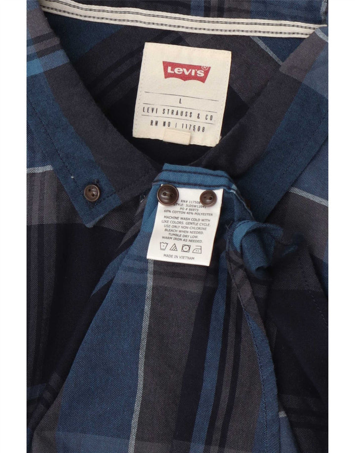Ανδρικό κοντομάνικο πουκάμισο Levi's μεγάλο μπλε ναυτικό βαμβακερό