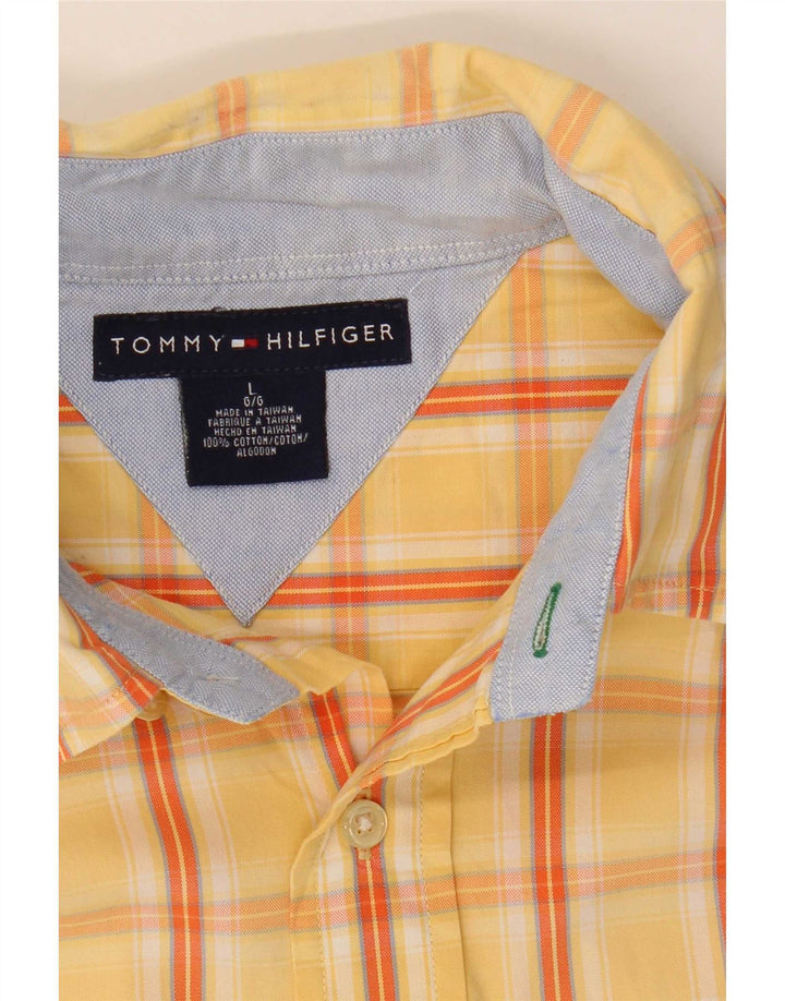 Ανδρικό κοντομάνικο πουκάμισο Tommy Hilfiger Κίτρινο μεγάλο βαμβακερό