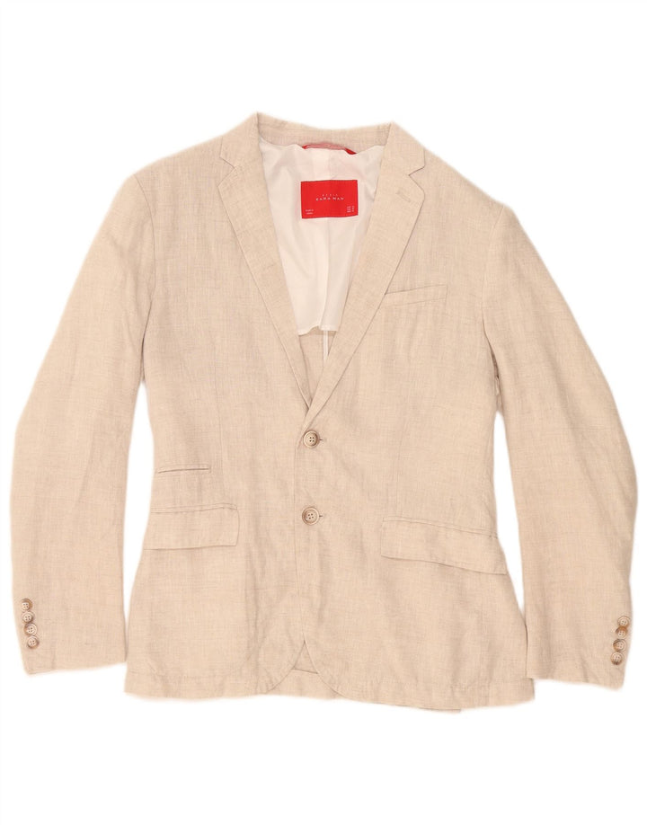 Zara Ανδρικό σακάκι μπλέιζερ με 2 κουμπιά EU 46 Small Beige