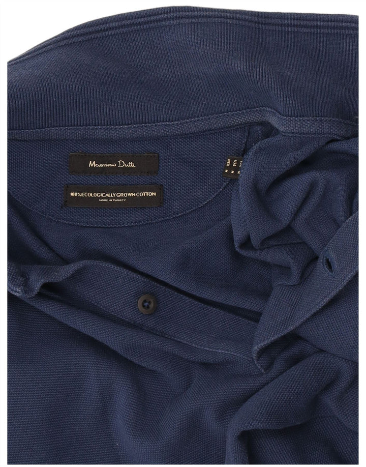 Ανδρικό πουκάμισο πόλο Massimo Dutti, Βαμβακερό μεσαίο ναυτικό