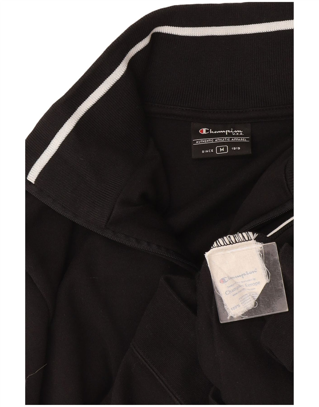 Champion Γυναικεία αθλητική φόρμα Top Jacket UK 14 Medium Black Cotton