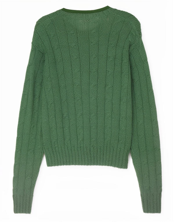 Vintage Γυναικείο Crop Cardigan πουλόβερ UK 16 Large Green