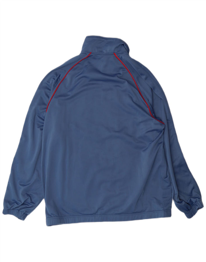 ASICS Mens Tracksuit Top Jacket Large Blue Colourblock Polyester