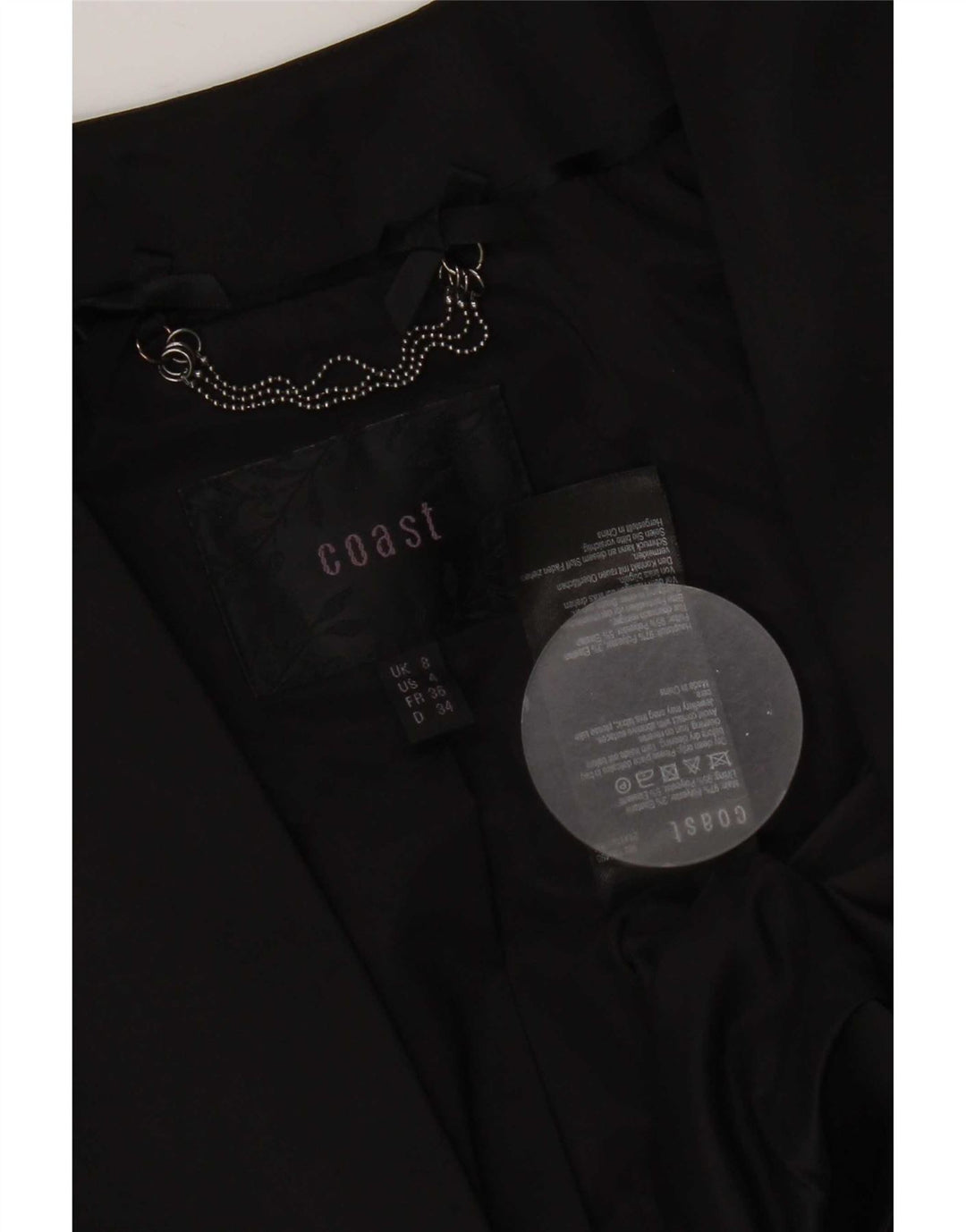 Coast Γυναικείο μπουφάν Bolero 3/4 μανίκι UK 8 Small Black Polyester