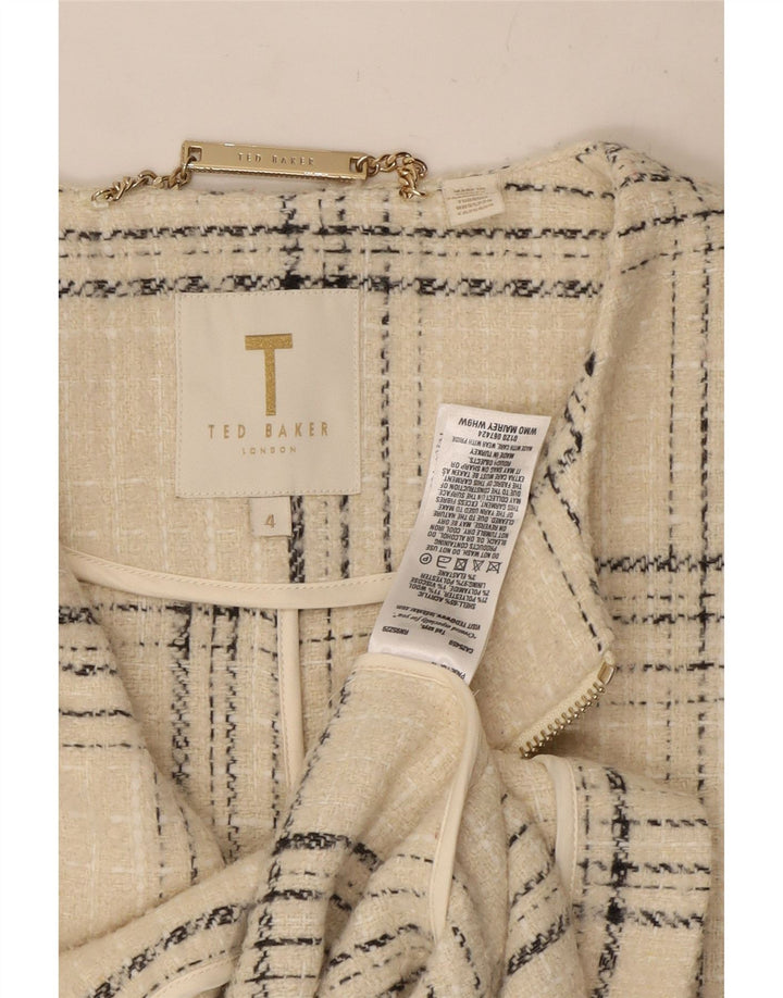 Γυναικείο πανωφόρι Ted Baker Μέγεθος 4 Large Off White Check Acrylic