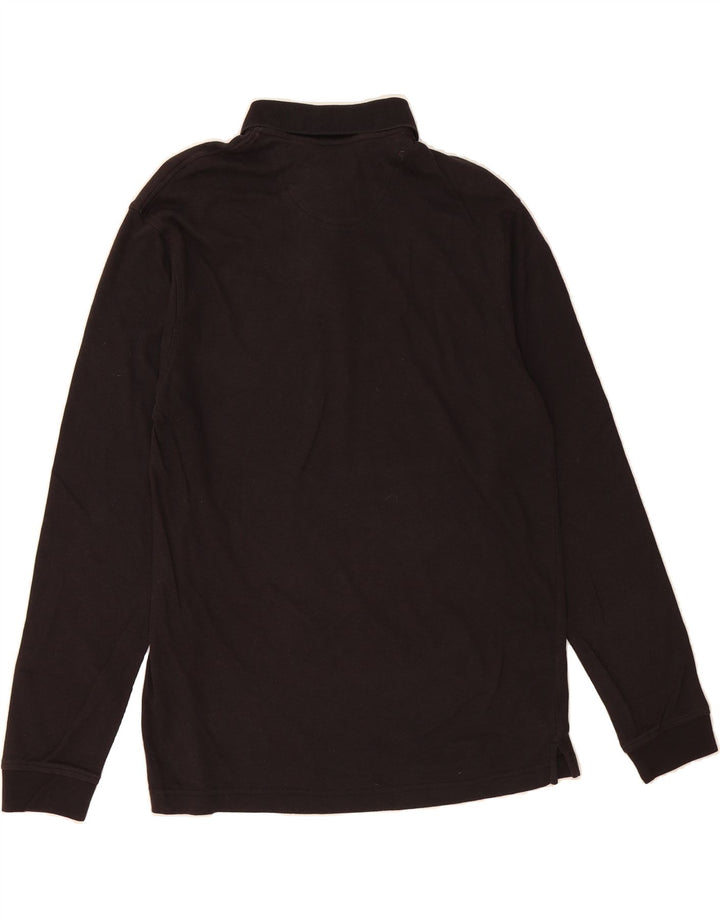 IZOD Mens Long Sleeve Polo Shirt Medium Black Cotton Vintage Izod and Second-Hand Izod from Messina Hembry 