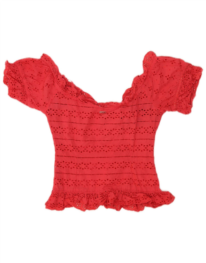 Guess Γυναικεία Crop Μπλούζα Τοπ UK 10 Small Pink