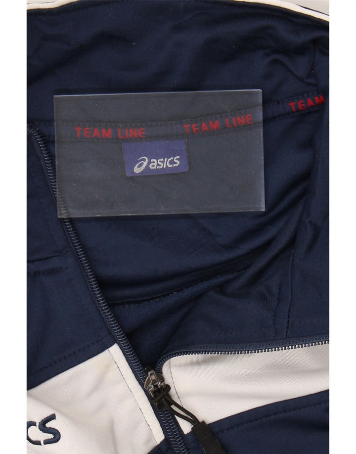 ASICS Mens Tracksuit Top Jacket XL Navy Blue Colourblock