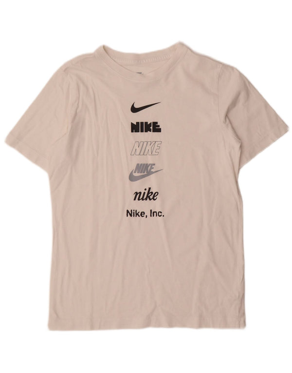 NIKE Boys Graphic T-Shirt Top 13-14 Years XL White Cotton